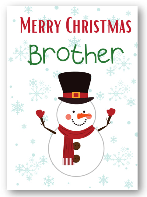 Second Ave Brother Snowman Children's Kids Christmas Xmas Holiday Festive Greetings Card