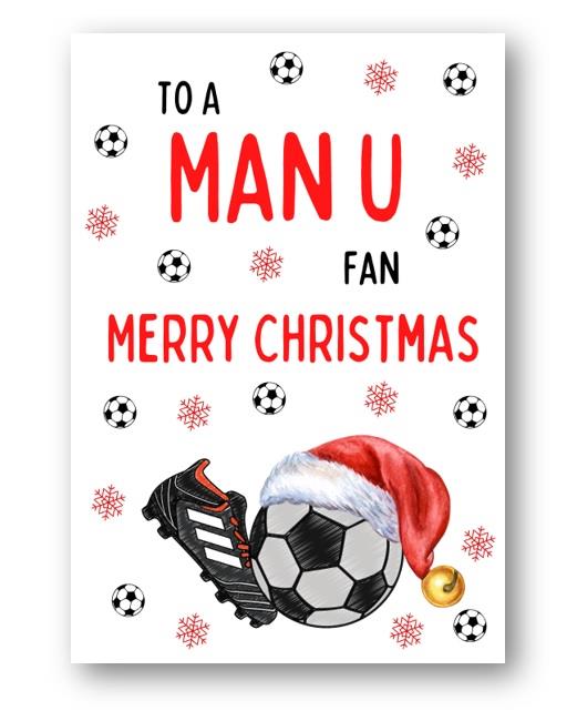 Second Ave Manchester United Football Fan Adult Children's Kids Christmas Xmas Holiday Festive Greetings Card