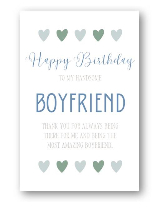 Second Ave To My Handsome Boyfriend Heart Birthday Greetings Card