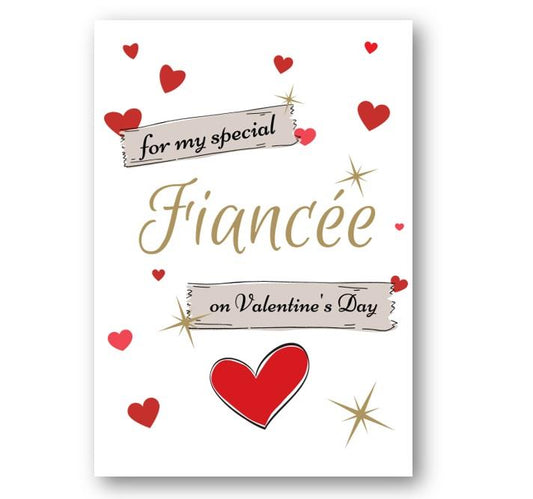 Second Ave Fiancée Valentine Card Cute Romantic Heart Card - Design 5