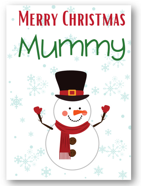 Second Ave Mummy Snowman Children's Kids Christmas Xmas Holiday Festive Greetings Card