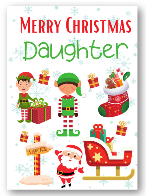 Second Ave Daughter Santa Elf Workshop Children's Kids Christmas Xmas Holiday Festive Greetings Card