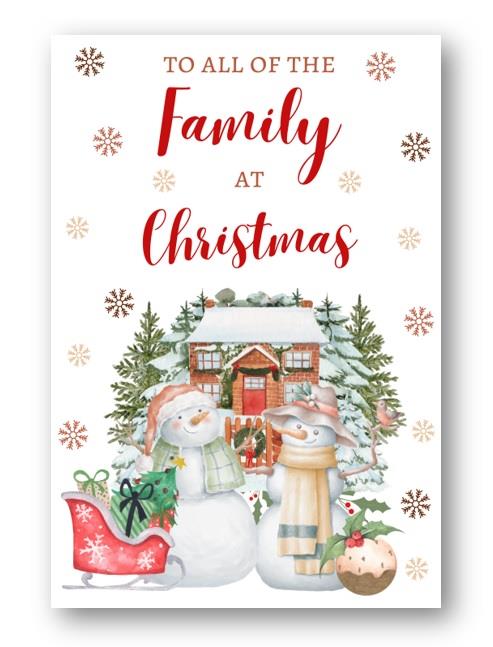 Second Ave All the Family Christmas Snowmen Winter Xmas Holiday Festive Greetings Card