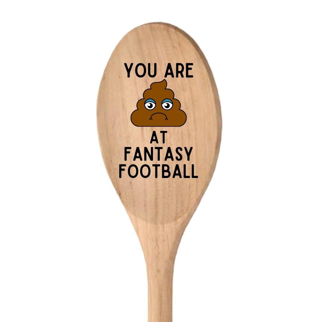 Second Ave Funny Joke You Are Poo At Fantasy Football 12" Wooden Spoon Last Booby Prize Novelty Gift