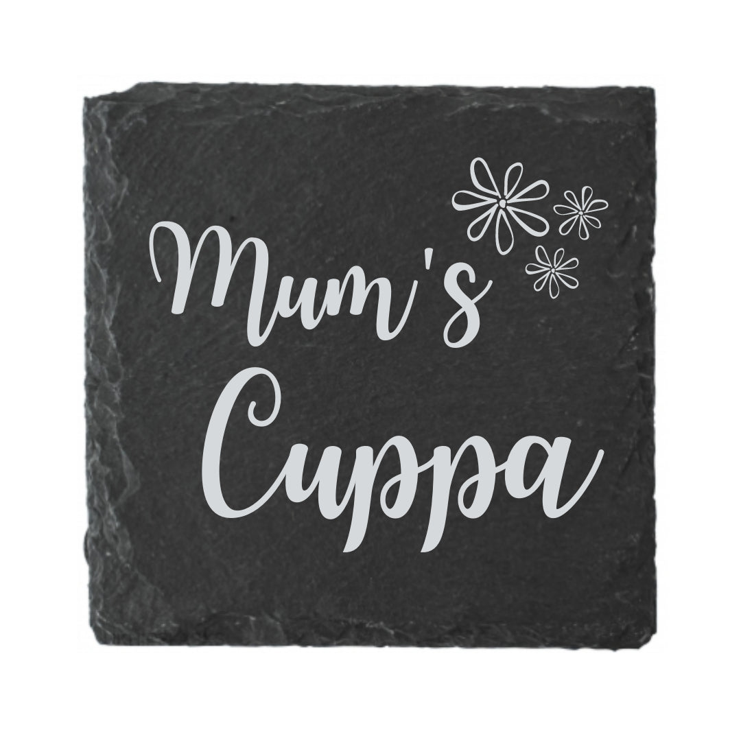 Second Ave Mum's Cuppa Natural Rock Slate Tea/Coffee Drinks Coaster Mother's Day Birthday Gift