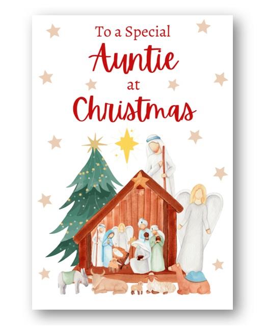 Second Ave Auntie Christmas Nativity Xmas Holiday Festive Greetings Card