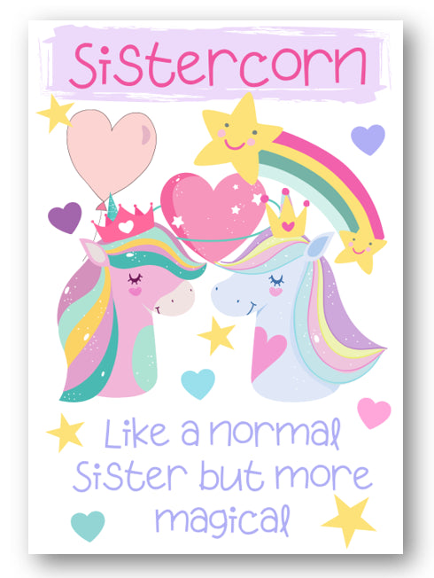 Second Ave Children's Sistercorn Unicorn Sister Happy Birthday Card