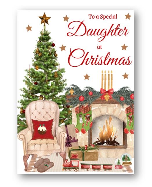 Second Ave Daughter Christmas Home Fireplace Xmas Holiday Festive Greetings Card