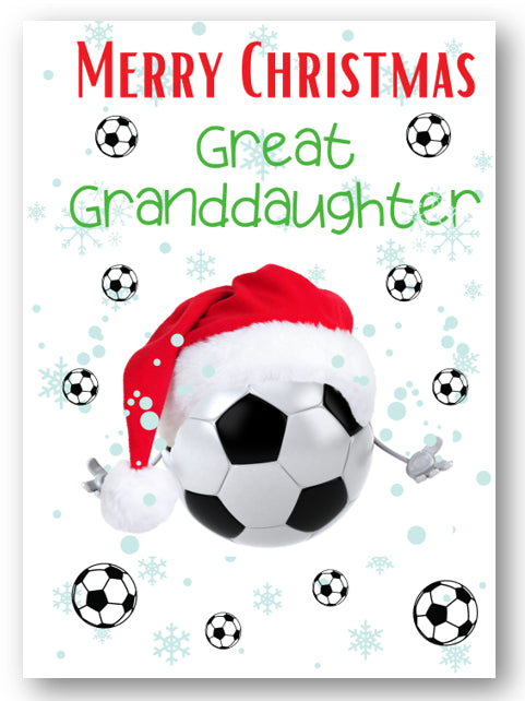 Second Ave Great Granddaughter Football Children's Kids Christmas Xmas Holiday Festive Greetings Card