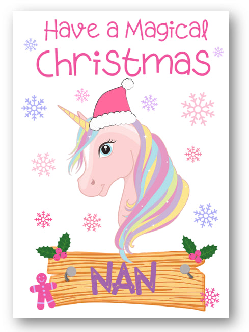 Second Ave Nan Unicorn Children's Kids Christmas Xmas Holiday Festive Greetings Card