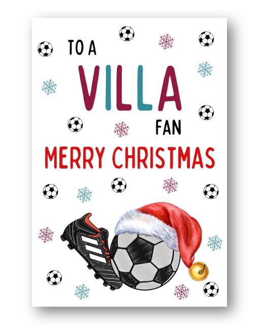 Second Ave Aston Villa Football Fan Adult Children's Kids Christmas Xmas Holiday Festive Greetings Card