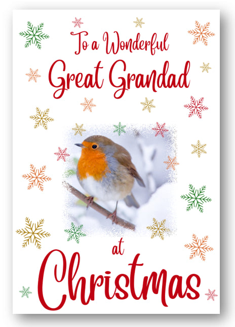 Second Ave Great Grandad Christmas Robin Xmas Holiday Festive Greetings Card