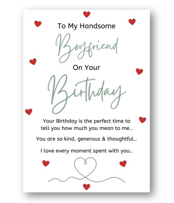 Second Ave To My Handsome Boyfriend On Your Birthday Greetings Card