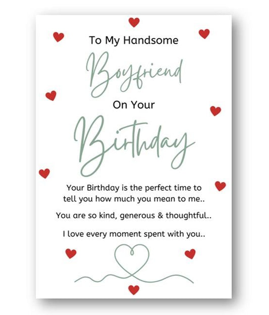 Second Ave To My Handsome Boyfriend On Your Birthday Greetings Card