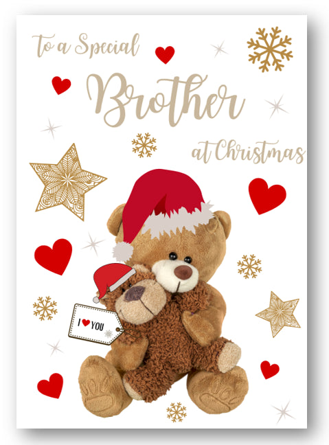 Second Ave Brother Bear Heart Christmas Xmas Holiday Festive Greetings Card