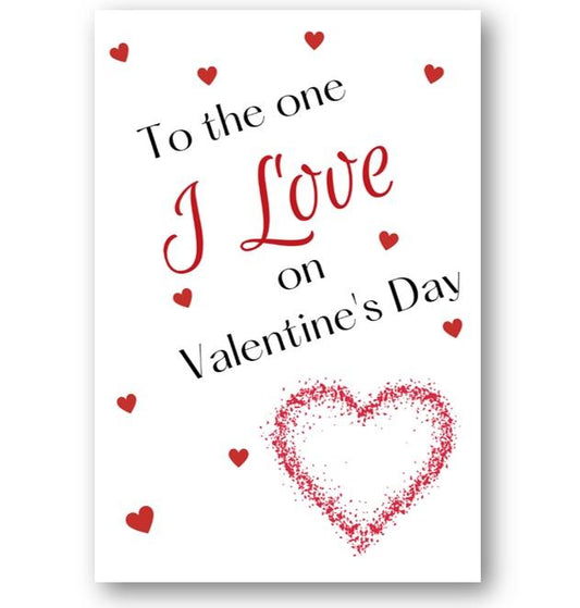 Second Ave To The One I Love Valentine Card Cute Romantic Heart Card - Design 8