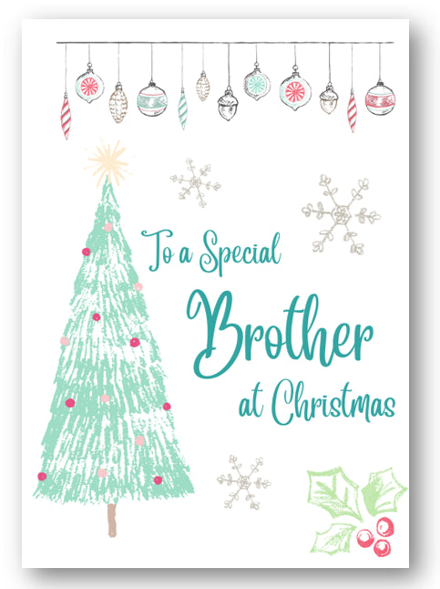 Second Ave Brother Christmas Tree Xmas Holiday Festive Greetings Card