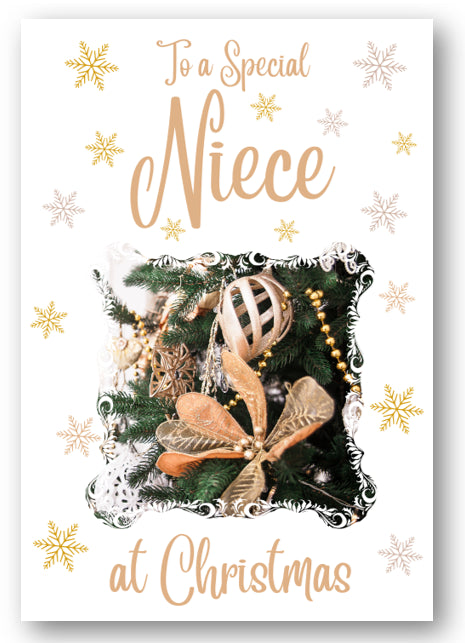 Second Ave Niece Christmas Gold Decoration Xmas Holiday Festive Greetings Card