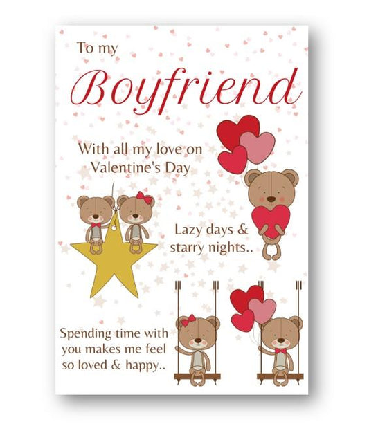 Second Ave Boyfriend Bear Valentine Card For Him Cute Romantic Valentine's Day