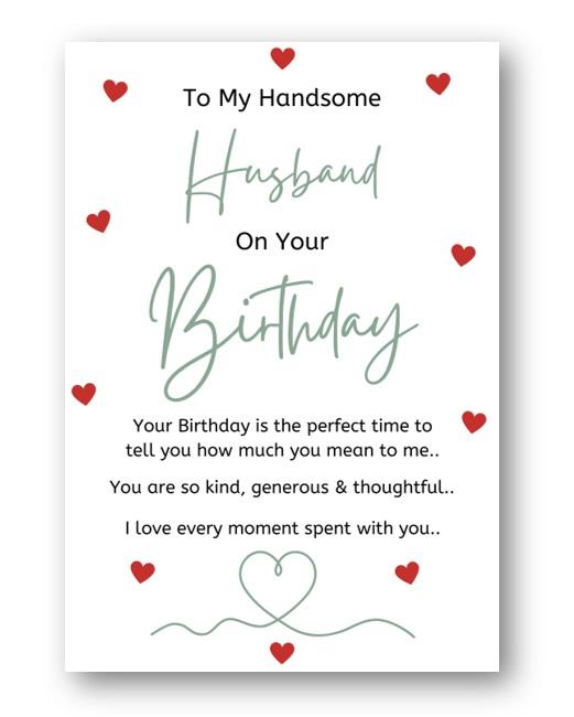 Second Ave To My Handsome Husband On Your Birthday Greetings Card