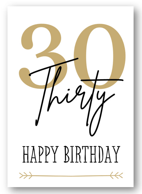 Second Ave Gold Thirty 30th Happy Birthday Card