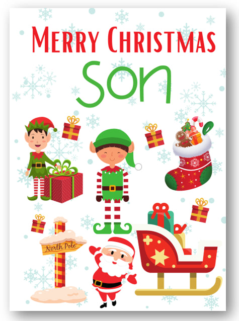 Second Ave Son Santa Elf Workshop Children's Kids Christmas Xmas Holiday Festive Greetings Card