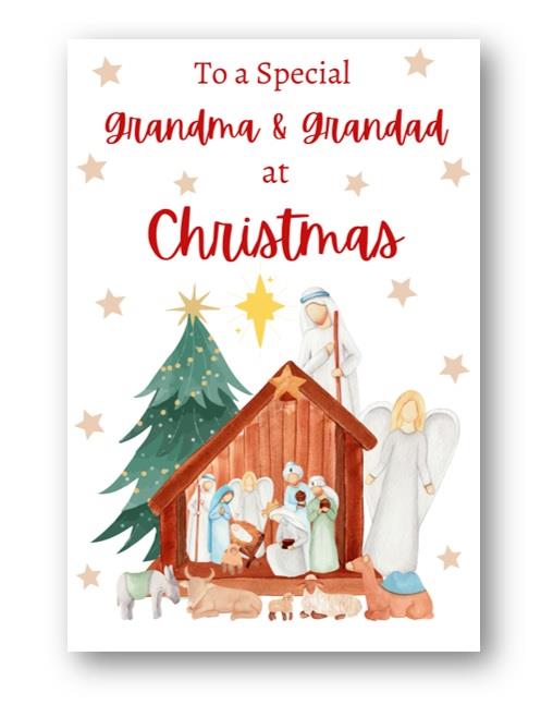 Second Ave Grandma & Grandad Christmas Nativity Xmas Holiday Festive Greetings Card