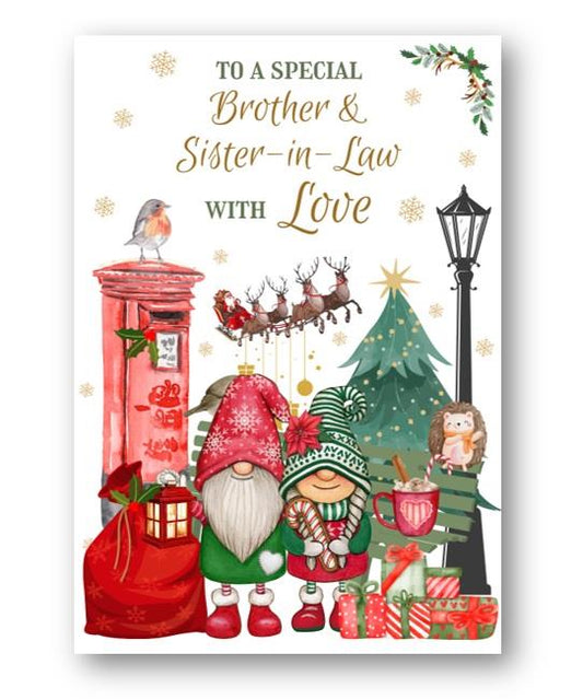 Second Ave Brother & Sister-in-Law Christmas Winter Postbox Xmas Holiday Festive Greetings Card