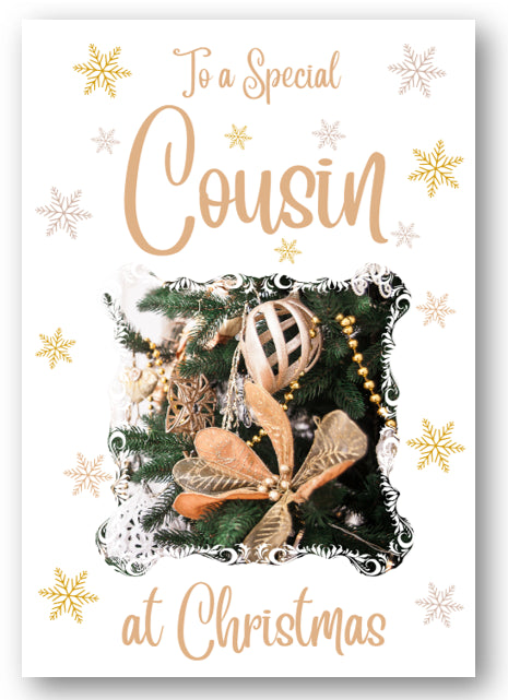 Second Ave Cousin Christmas Gold Decoration Xmas Holiday Festive Greetings Card