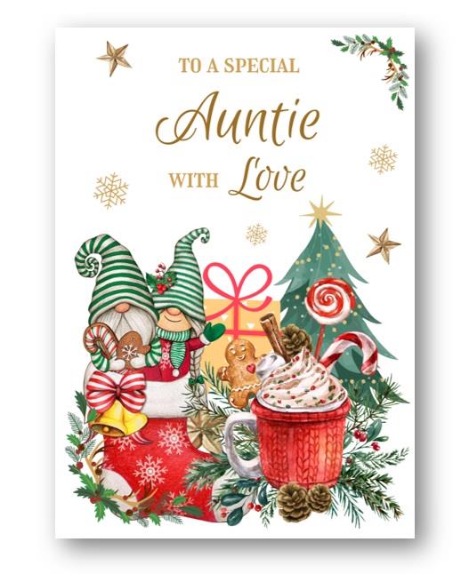 Second Ave Auntie Christmas Winter Gingerbread Xmas Holiday Festive Greetings Card