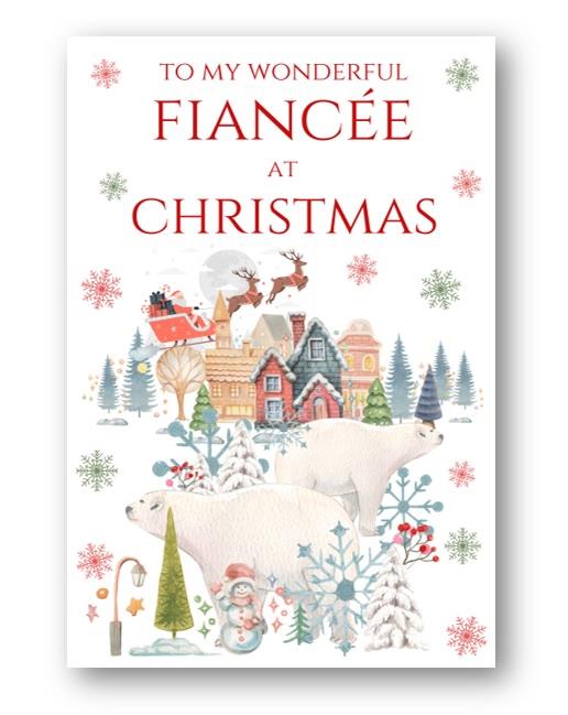 Second Ave Fiancee Christmas Polar Bear Xmas Holiday Festive Greetings Card