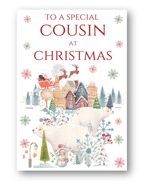 Second Ave Cousin Christmas Polar Bear Xmas Holiday Festive Greetings Card