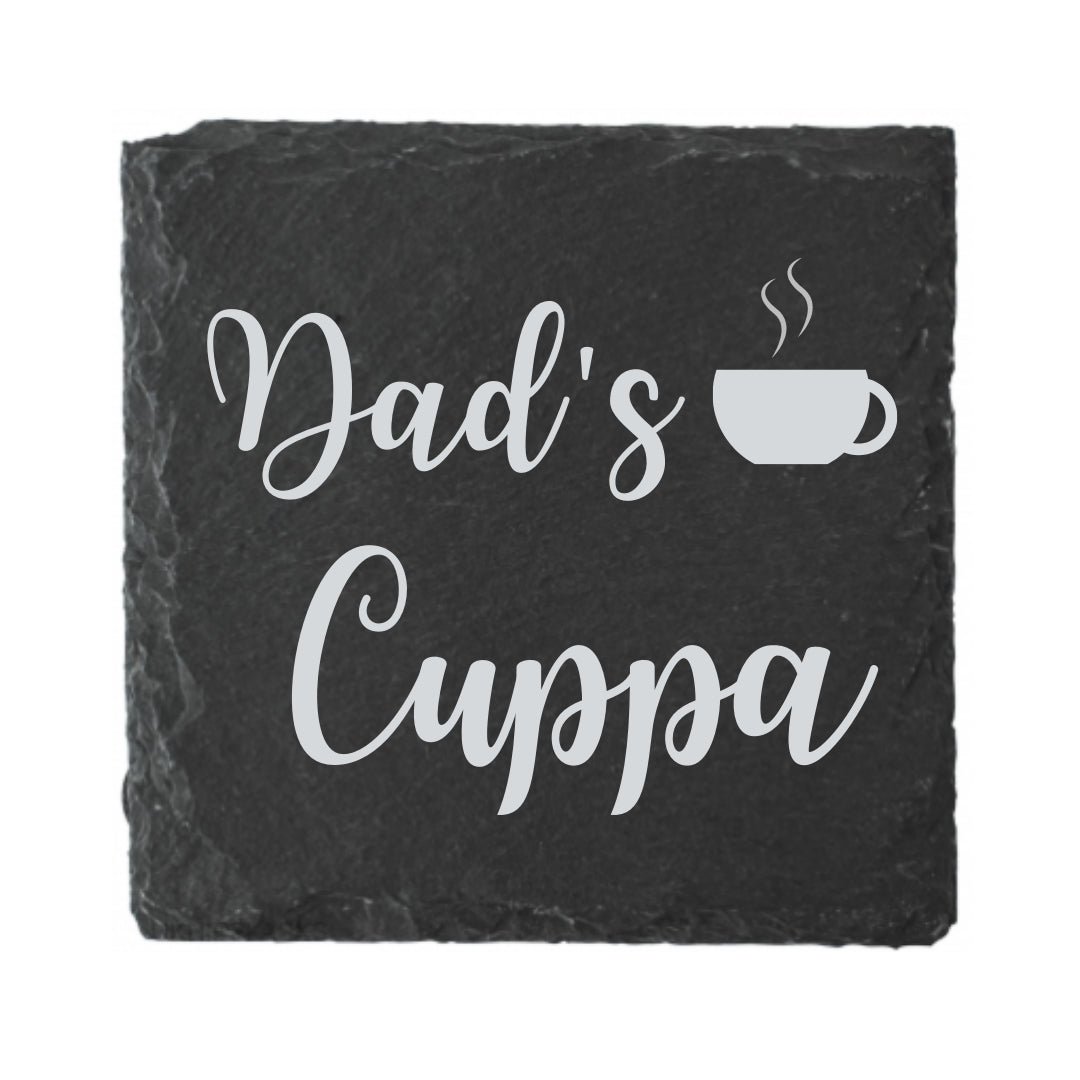 Second Ave Dad's Cuppa Natural Rock Slate Tea/Coffee Drinks Coaster Father's Day Birthday Gift