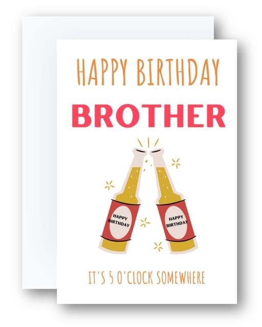 Second Ave Cheers Brother Birthday Greetings Card