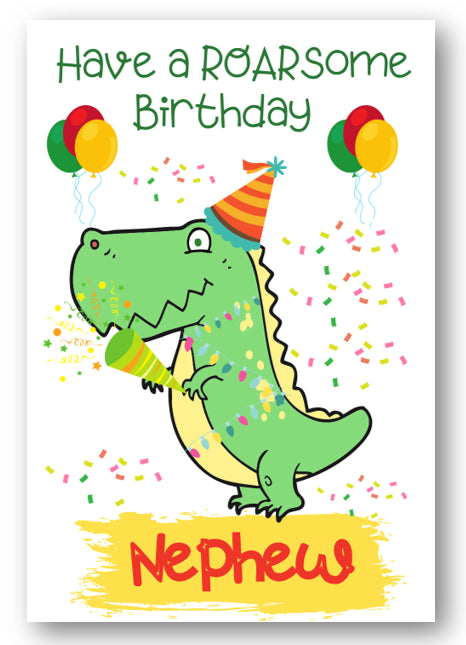 Second Ave Nephew Children's Kids Dinosaur Birthday Card For Him Greetings Card