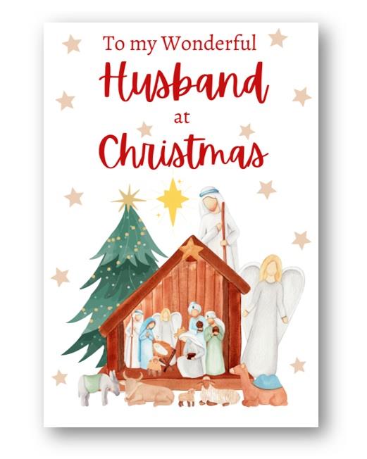 Second Ave Husband Christmas Nativity Xmas Holiday Festive Greetings Card