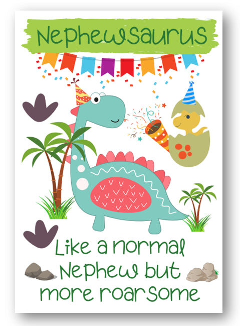 Second Ave Children's Nephewsaurus Dinosaur Nephew Happy Birthday Card