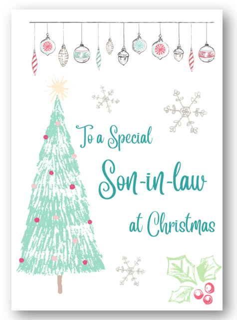 Second Ave Son-in-Law Christmas Tree Xmas Holiday Festive Greetings Card