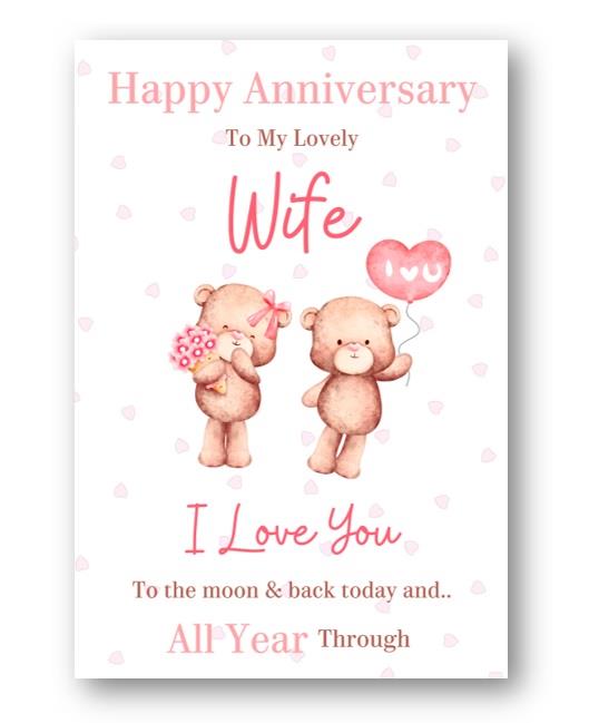 Second Ave To My Lovely Wife I Love You Bear Anniversary Card