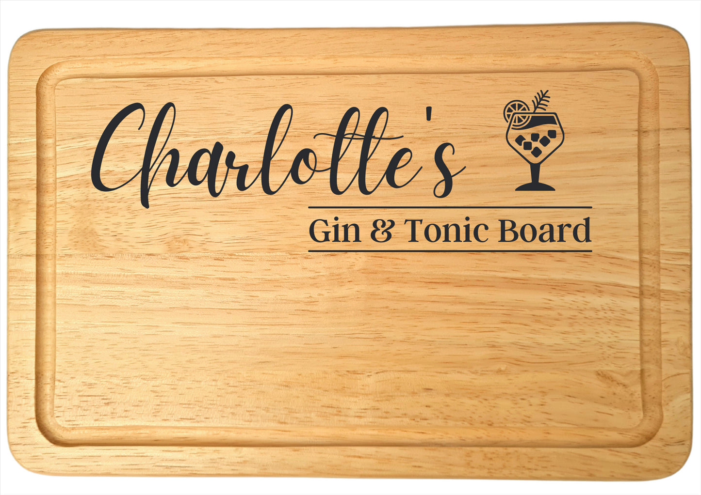 Second Ave Personalised Gin Board Kitchen Rectangle Chopping Board Birthday Xmas Gift