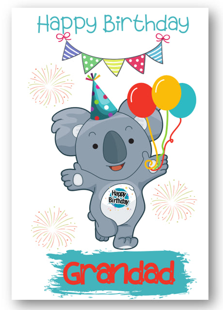 Second Ave Grandad Children's Kids Koala Bear Birthday Card For Him Greetings Card