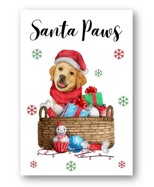 Second Ave Funny Cute Santa Paws Christmas Xmas Holiday Festive Greetings Card