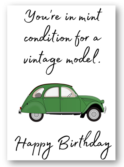 Second Ave Funny Vintage Model Car Happy Birthday Card