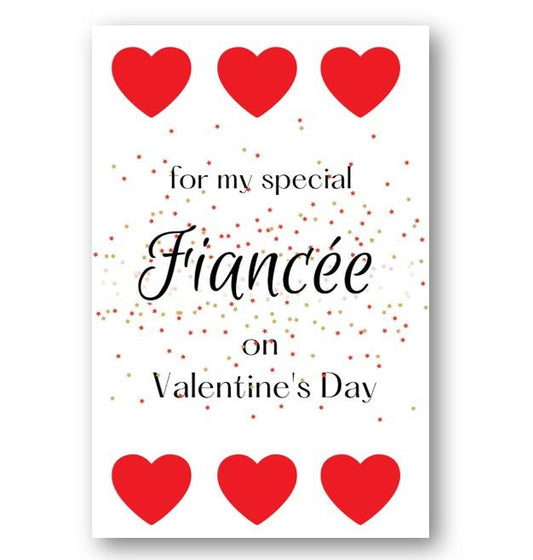 Second Ave Fiancée Valentine Card Cute Romantic Heart Card - Design 2