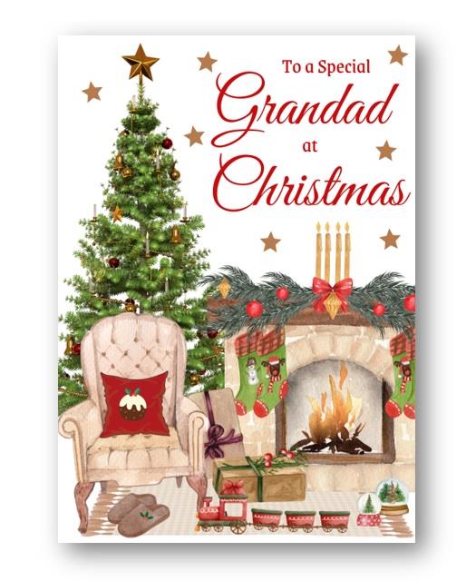 Second Ave Grandad Christmas Home Fireplace Xmas Holiday Festive Greetings Card