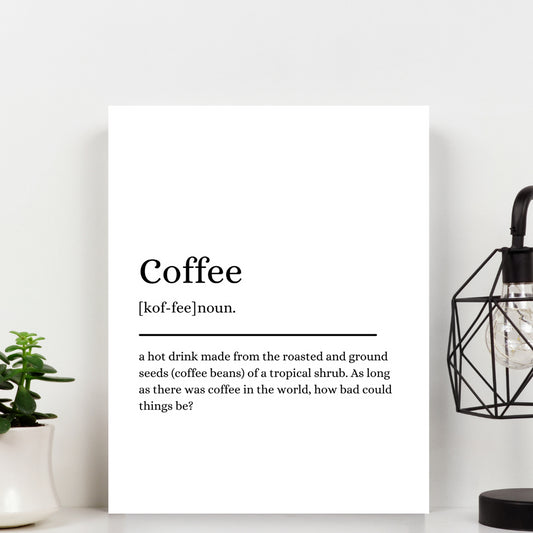 Second Ave A4 Coffee Definition Quote Word Wall Art Print Birthday Gift Home Decor