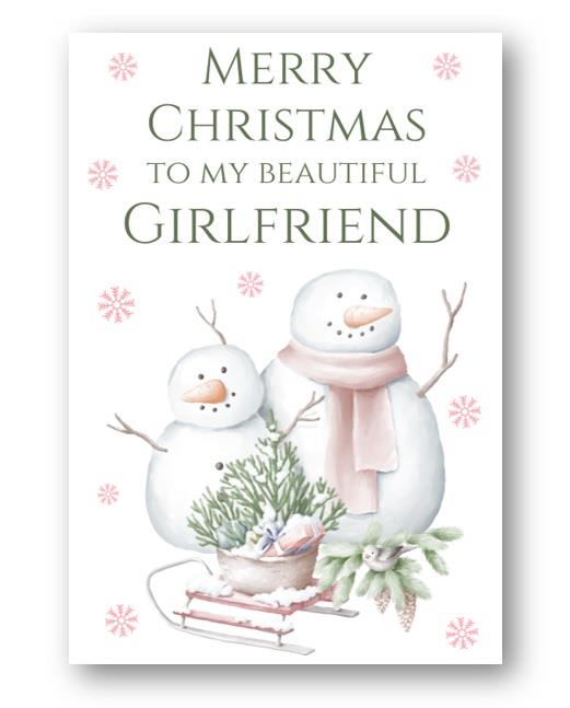 Second Ave Girlfriend Snowmen Christmas Xmas Holiday Festive Greetings Card