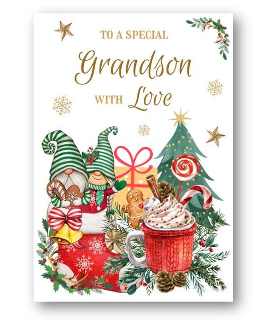 Second Ave Grandson Christmas Winter Gingerbread Xmas Holiday Festive Greetings Card