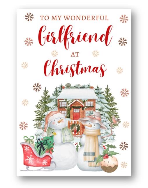 Second Ave Girlfriend Christmas Snowmen Winter Xmas Holiday Festive Greetings Card