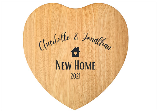 Second Ave Personalised New Home Kitchen Heart Chopping Board Cheese Board Gift